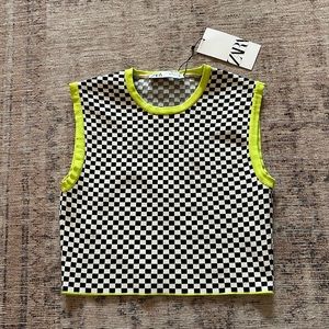 Checkered top- tags attached